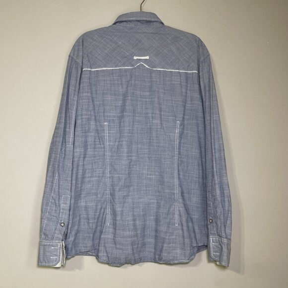 Men's XL Buckle Black Athletic Fit Long Sleeve Button Down Shirt - Picture 7 of 7